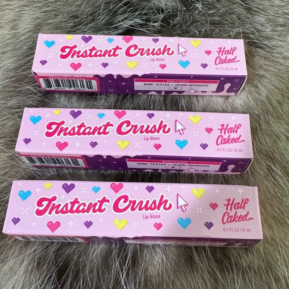 Lot of‎ 3 “Half Caked” Instant Crush Lipgloss Shade Sparkle Motion New in Box